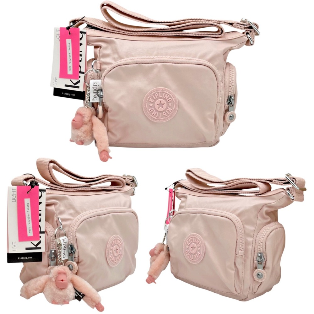 Kipling Women's Gabbie Mini SmallCrossbody Bag Pink Shine Multiple Compartments